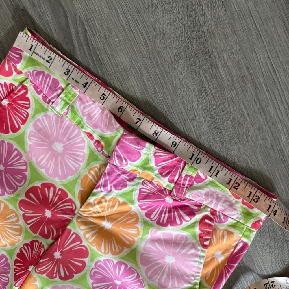 Lilly Pulitzer Sz. 0 Palm Beach Fit Juice Stand Print Capri Cotton/Spandex LNC - Picture 7 of 12